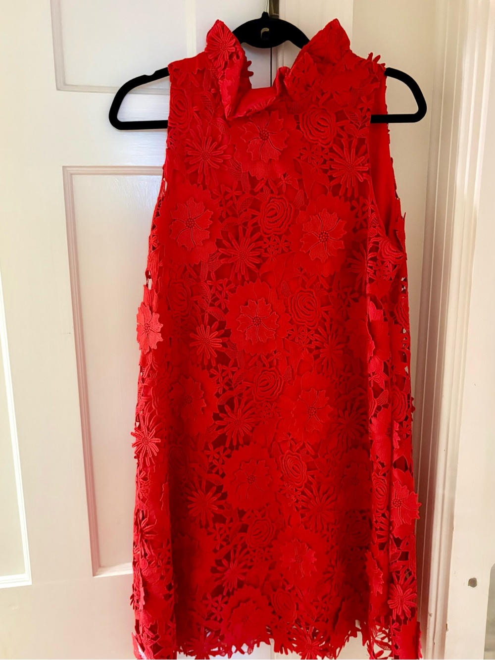 Tuckernuck Red Floral Sleeveless Lace Shift Dress